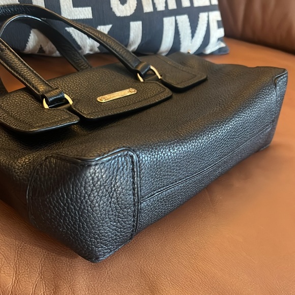 MICHAEL KORS MACKENZIE BLACK PEBBLED LEATHER SATCHEL - Picture 13 of 15